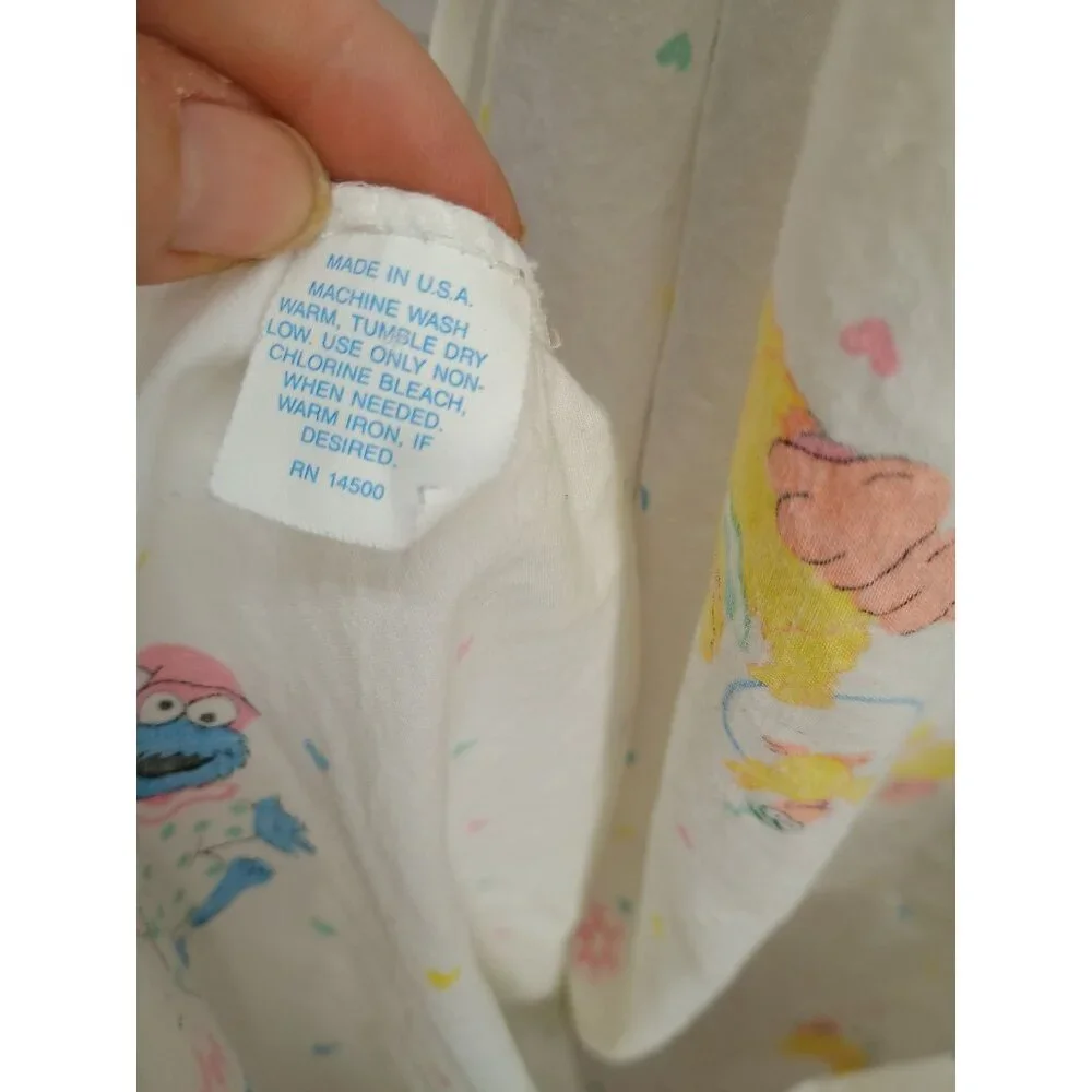 Vintage Sesame Street‎ Babies Baby Crib Sheet Big Bird Cookie Monster